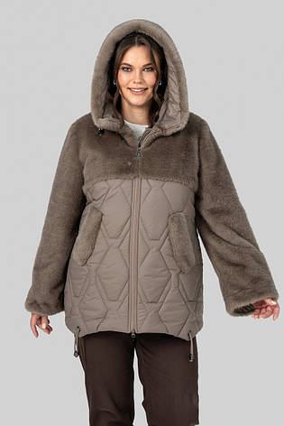 Красива світла жіноча шубка зі штучним хутром, фото 1