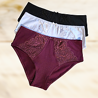 Трусики жіночі La Vivas високі хлопкові з мереживом 1шт Розмір XL 2XL 3XL