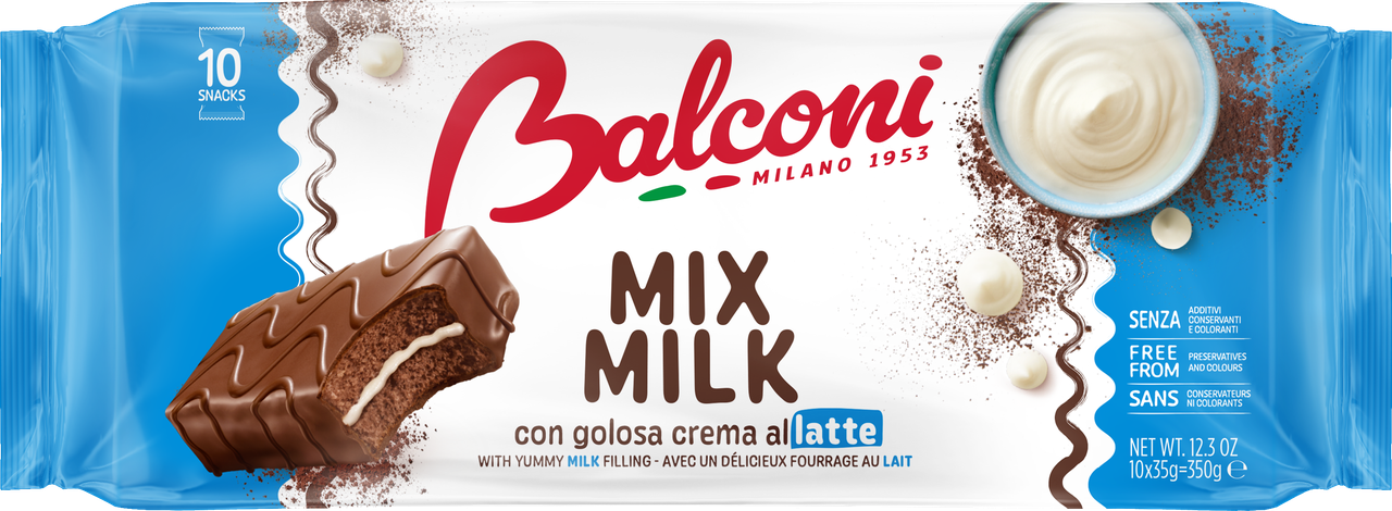 Упаковка Бісквіт під шоколадною глазур'ю з вершками BALCONI 350 г, (15 шт/ящ), фото 1