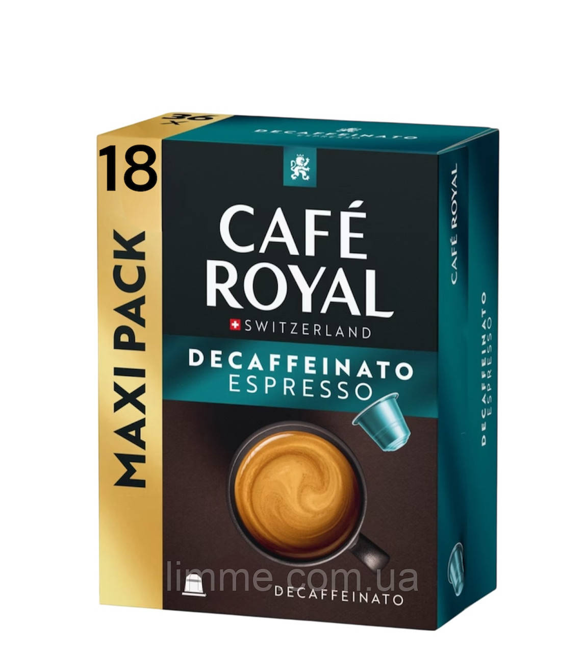 Кава в капсулах без кофеїну Nespresso Cafe Royal Decaffeinato Espresso 18 шт