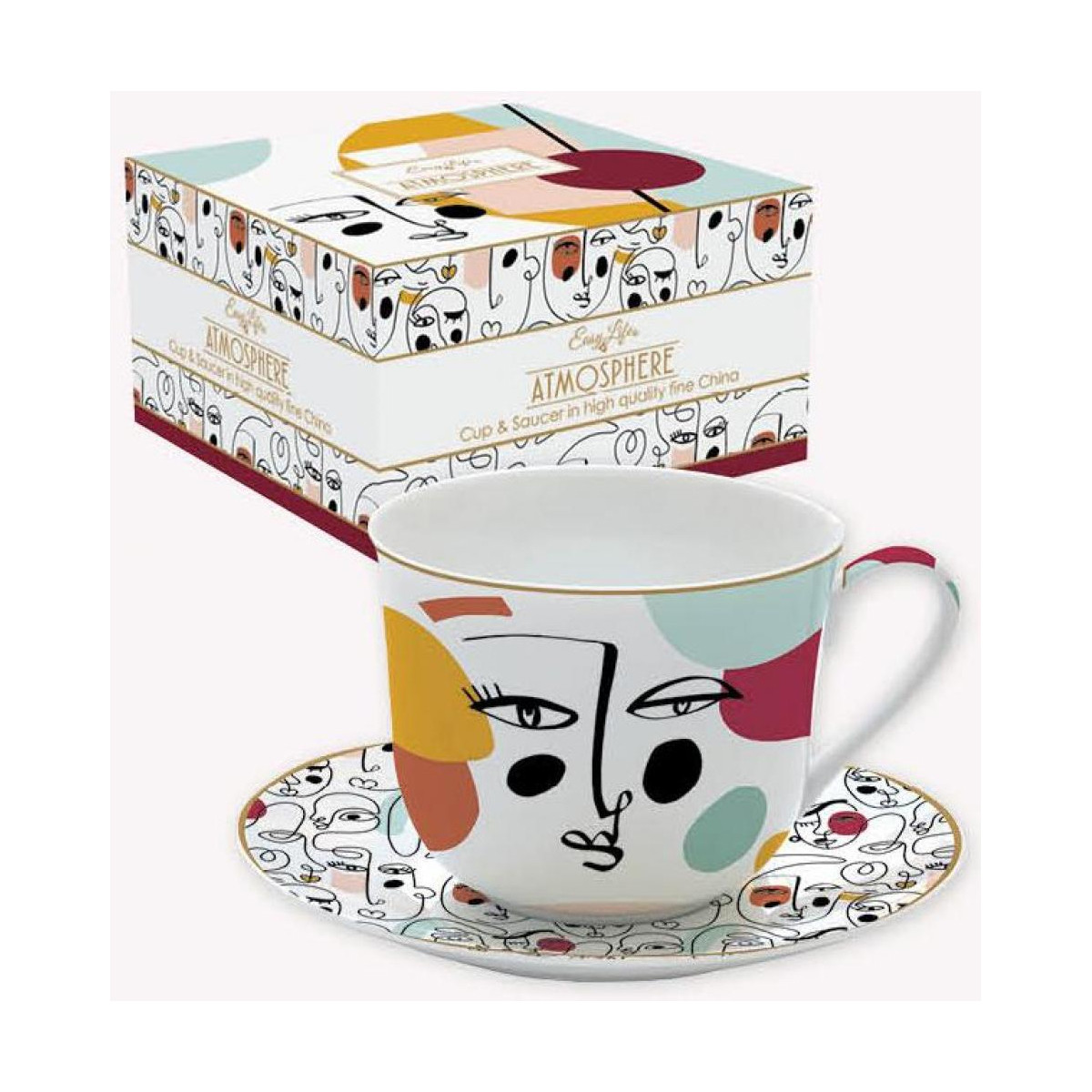 Чашка порцелянова з блюдцем у подарунковій коробці Easy Life Modernism 400 мл R1454MODN