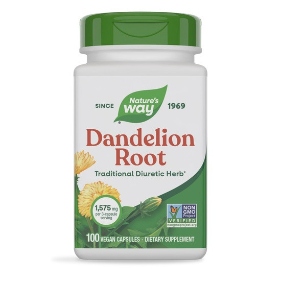 Корінь кульбаби Nature's Way Dandelion Root 525 мг 100 рослинних капсул, фото 1
