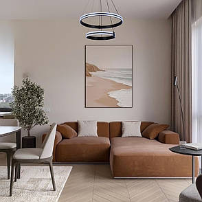 Підвісна led люстра 120W 40+60см в чорному кольорі (87-1220 (400+600) BK), фото 2