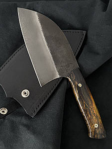 Ніж кухонний ручної роботи Серб 16 зі сталі х12мф/62 HRC, сокира сікач високої якості з чохлом в комплекті