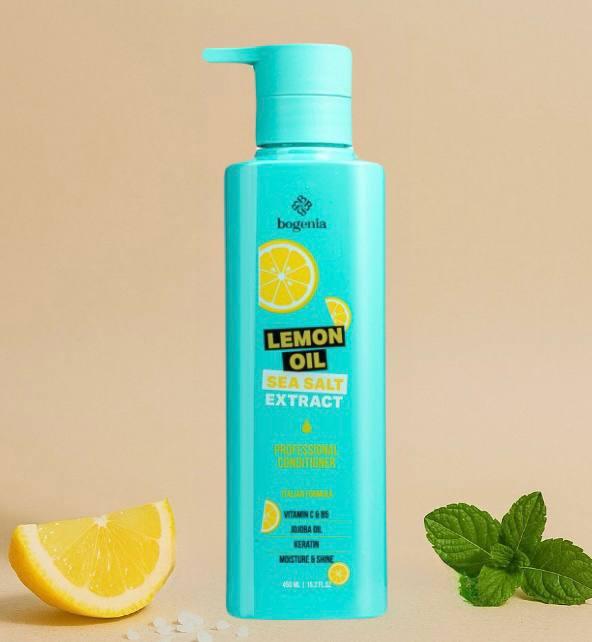 Відновлюючий шампунь для волосся  Lemon Oil & Sea Salt Bogenia,450 мл, фото 1