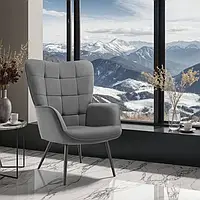 М'яке крісло Hygge антрацит/чорний без табурета