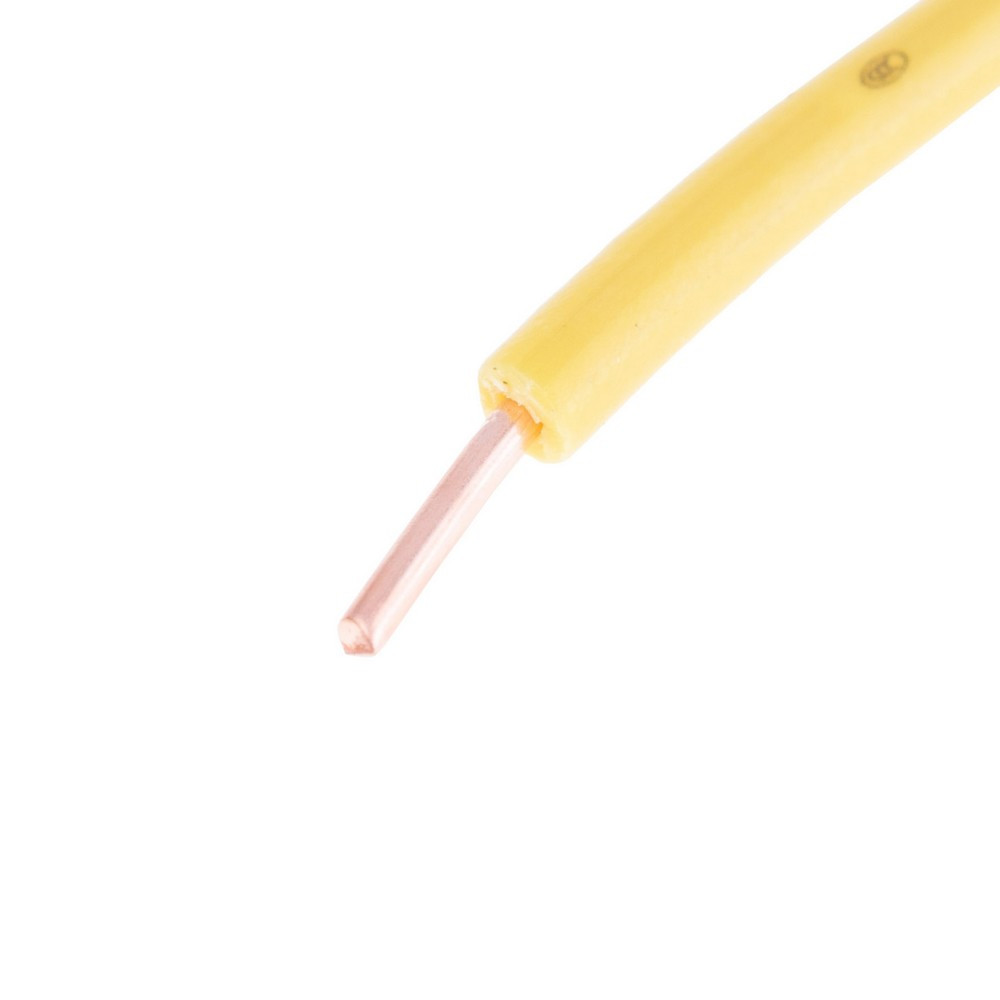Дріт одножильний 0.5mm2 (20AWG, 1xD0.8mm) жовтий, 1 м