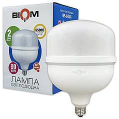 Світлодіодна LED лампа Biom 80W E27 6500К T160 HP-2-80-6