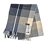 Шарф зимовий кашеміровий чоловічий Бонд сірий бежевий синій 170х35 см