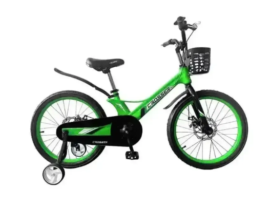 Велосипед двоколісний Crosser Hunter Magnesium 20" магнієва рама зелений з допоміжними колесами