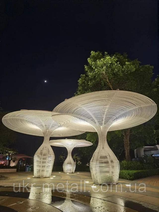 Арт-об'єкт «Гриб» для парку, набережний із підсвіткою/ Металева артскульптура з LED-підсвіткою, фото 1