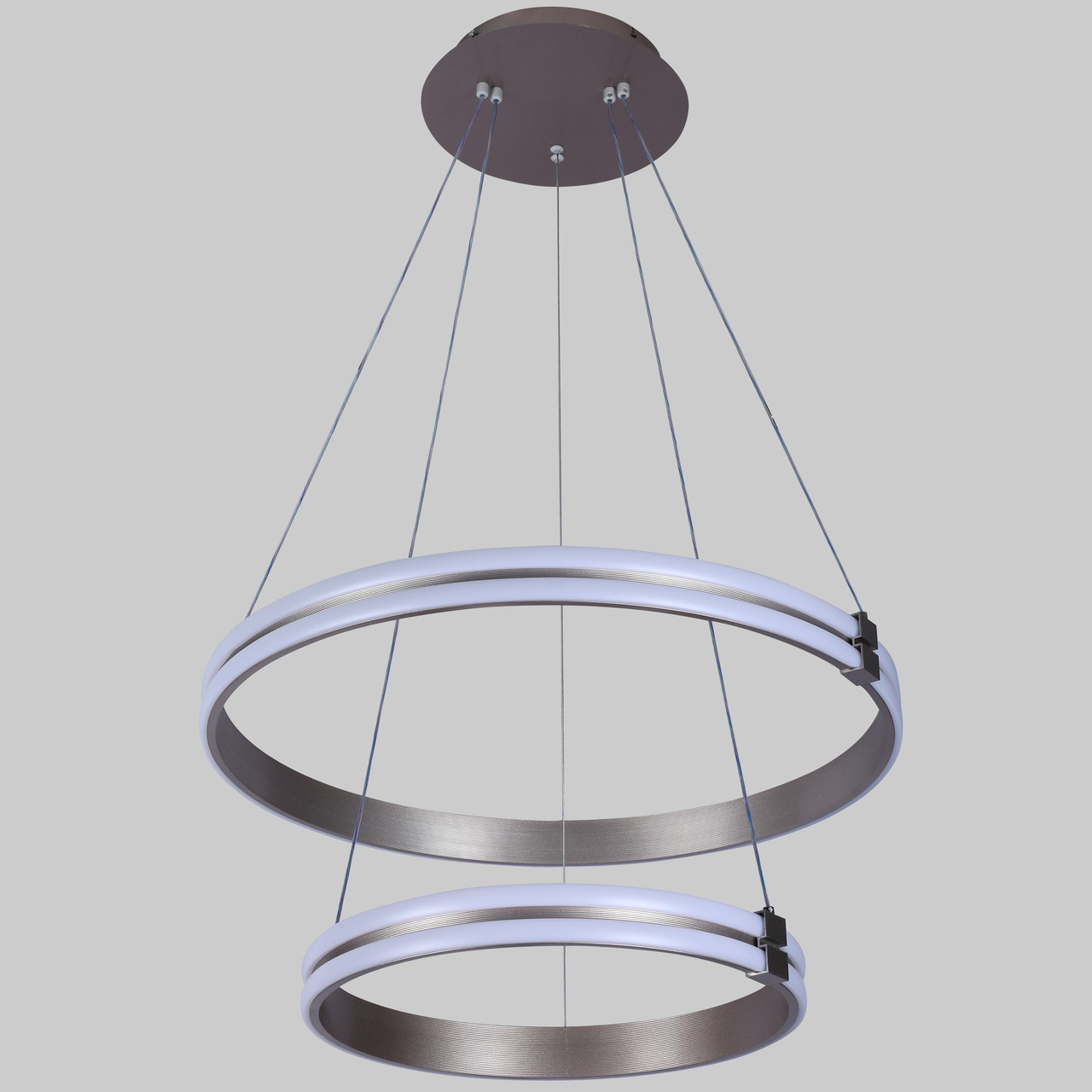 Підвісна led люстра 120W 40+60см в сатиновому кольорі (87-1220 (400+600) CF)