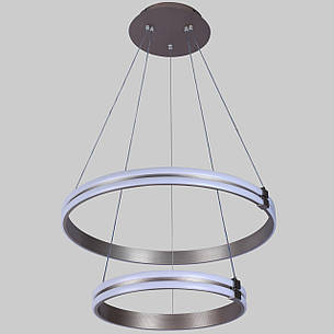 Підвісна led люстра 120W 40+60см в сатиновому кольорі (87-1220 (400+600) CF), фото 1