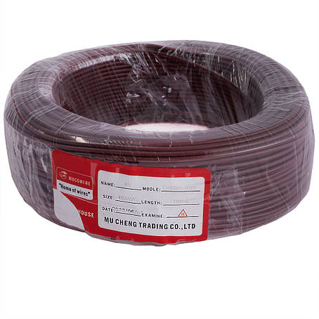Дріт багатожильний 1.0mm2 (18AWG/32xD0.20 мм, мідь, PVC), коричневий, 1 м, фото 1