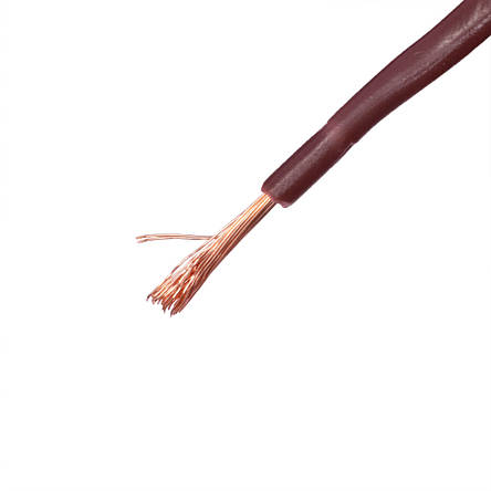 Дріт багатожильний 1.0mm2 (18AWG/32xD0.20 мм, мідь, PVC), коричневий, 1 м, фото 2