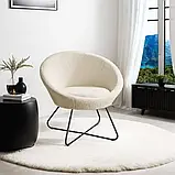 Крісло коктейльне Centera букле, колір молочно-білий / слонова кістка, фото 4