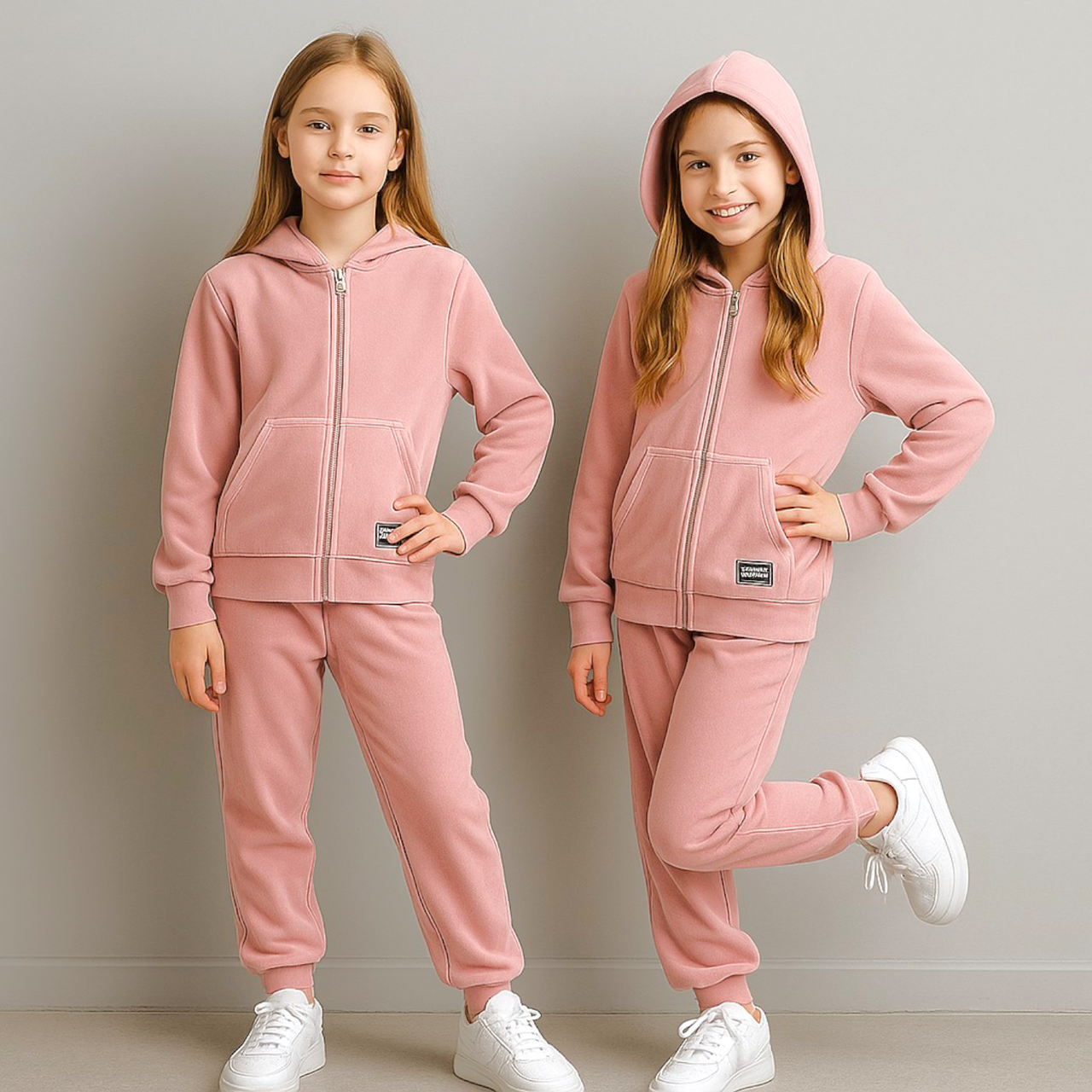 Велюровий Костюм на Дівчинку 134-158  см 003642 Пудра