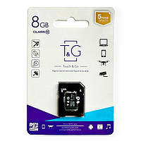 Картка пам'яті T&G microSDHC 8Gb (Class 10) + Adapter SD