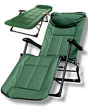 Крісло ліжко розкладне 3в1 з вбудованим мʼяким матрацом Leobro до 150 кг зелений