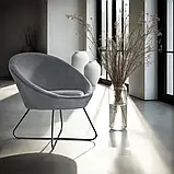 Крісло Centera в стилі сканді (велюр, антрацит), фото 3