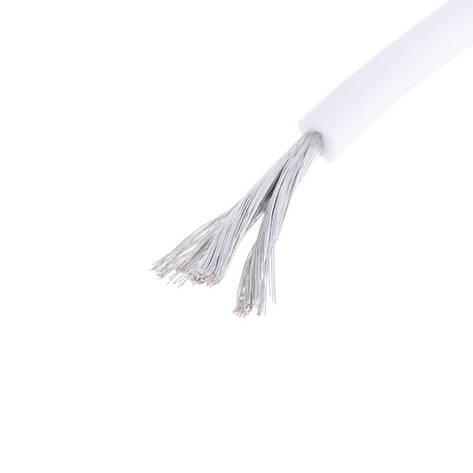 Силіконовий дріт 17AWG (1.05mm2-210/0.08TS) білий, 1 м, фото 1