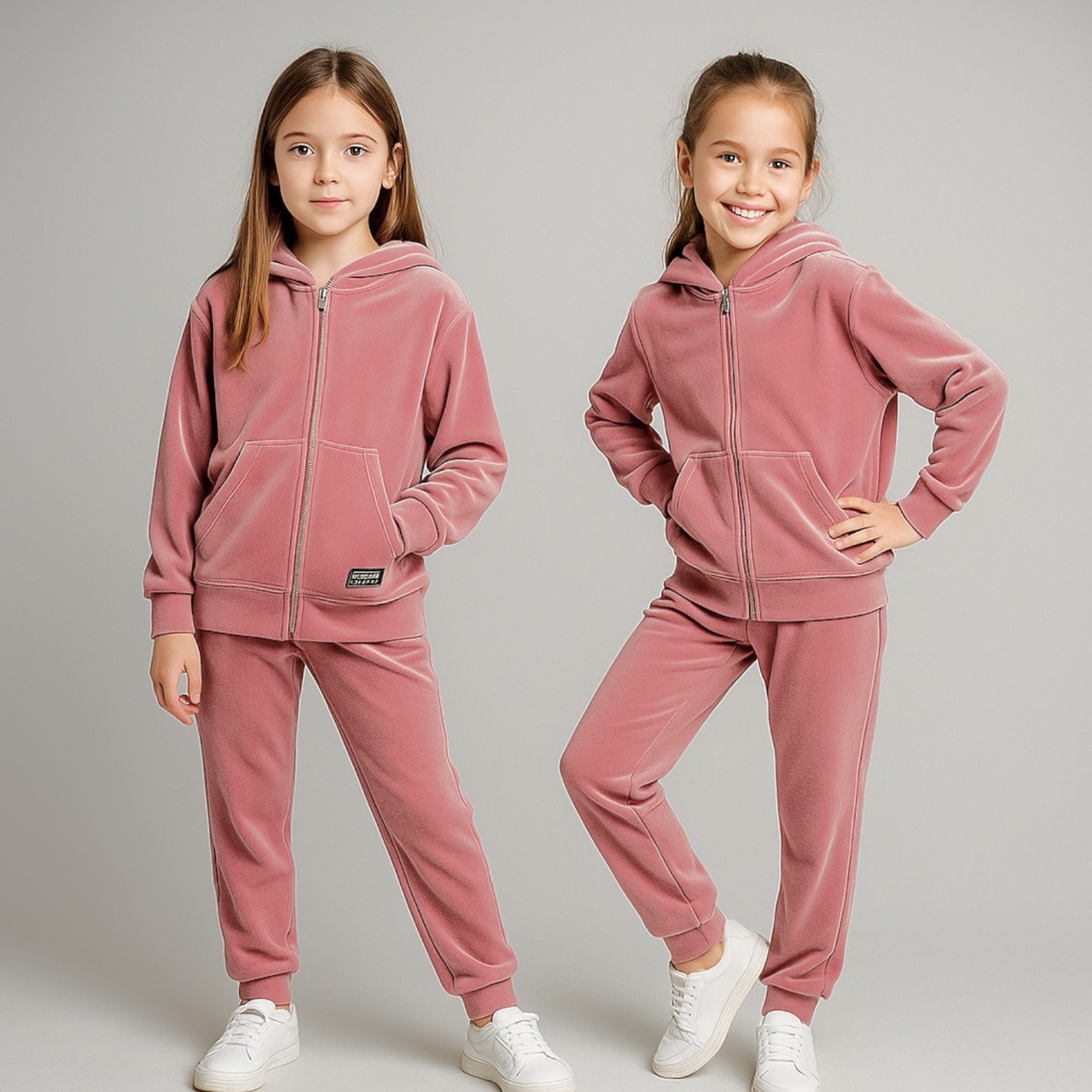 Велюровий Костюм на Дівчинку 134-158  см 003647 Рожевий