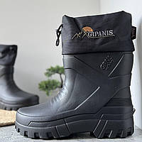 Чоботи утеплені чоловічі піна зимові з утеплювачем знімним 42-45р ЕВА чорний колір EVA гумові чоботи