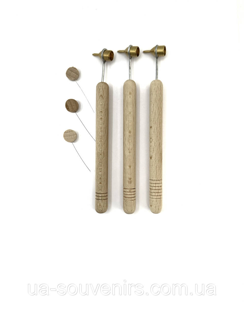 Набір писачків для розпису великодніх яєць воском 3 шт. 0.3мм, 0.5мм, 0.7мм. / Латунний писачок, фото 1