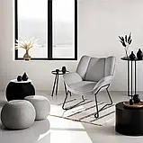 Крісло Kjeld з оббивкою букле та широкою спинкою, фото 2