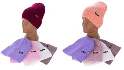 В'язана шапка без флісу для пiдлiткiв (р-р: 50-56) R6 рiзнi кольори. вир-во Україна., фото 1