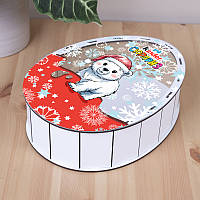 Дерев'яна коробка "Kinder - сюрприз" білого кольору 25 см (1 шт.)