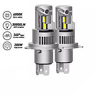 LED лампы H4 9003 HB2 Auxito Q Canbus 100W 6000K 20000Lm автомобильные светодиодные лампы ближний/дальний свет