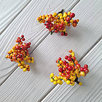 Гілочка маленька з оранжевими ягодами (каліна, обліпиха) 5 см