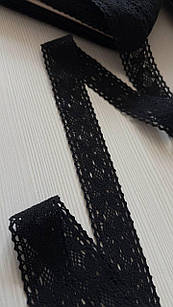 Мереживо бавовняне, колір чорний, ширина 4см