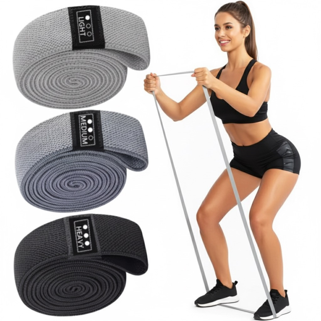 Набір тканинних еспандерів стрічкових (3 шт + мішок) Light / Medium / Heavy