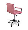 Крісло стілець зі спинкою на колесах із підлокітниками Hoker Just Sit ASTANA PLUS. Колір рожевий., фото 2