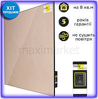 Mm Керамический обогреватель Emby Lux Ver бежевый с кнопкой для дома и офиса мощность 400 Вт инфракрас Maxi7\Q