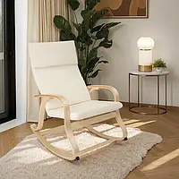 Крісло - качалка з підголівником Roca бежевого кольору