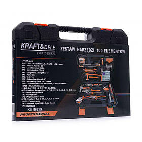 Набір ручного інструменту 100 шт Kraft&Dele KD10839 професійний набір інструментів riven
