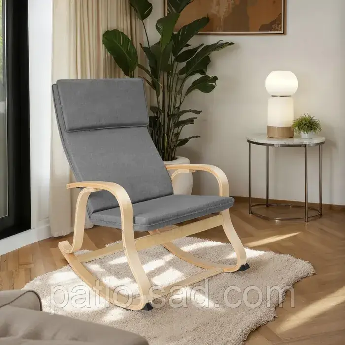 Крісло-гойдалка для релаксу Roca світло-сіре, фото 1