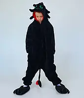 Кигуруми беззубец для мальчика девочки пижама дракон фурия черная теплая пижама на молнии детская (2067/1148)