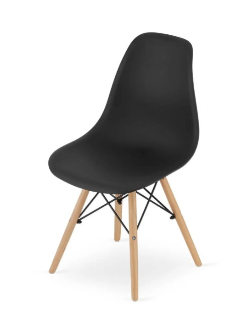 Стілець пластиковий на дерев'яних ніжках Just Sit PIANO. Колір чорний., фото 1