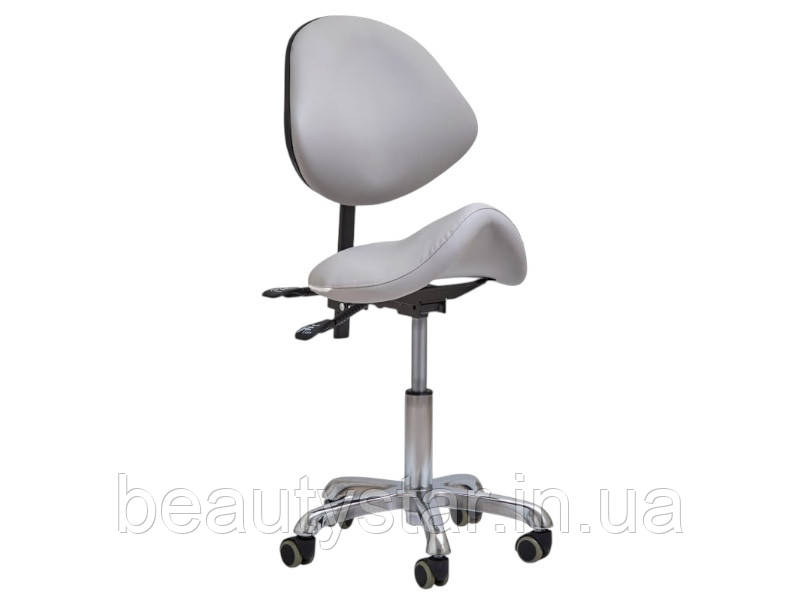 Стілець-сідло мод.053 сірий (3 регулювання) робоче крісло майстра для стоматології та салону, фото 1