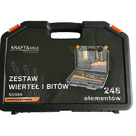 Набір свердел по металу 246 шт. Kraft&Dele KD999 свердла для дерева набір riven