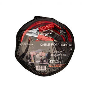 Пускові кабелі для авто 1000А 4,5м Kraft Dele KD1285 дроти прикурювання для акумулятора авто