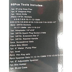 Напівпрофесійний набір інструментів 95 шт Kraft&Dele KD10830 набір інструментів стандарт