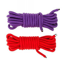 Набір бавовняних мотузок для бондажу Slash Submission 5 м, Purple&Red