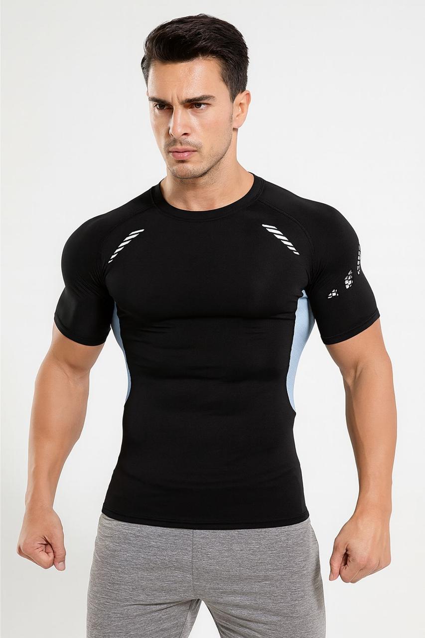 Футболка компресійна чоловіча Net Grey Wings Loku чорний, фото 1