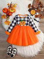Дитяче святкове плаття з гарбузом для фотосесії Карнавальний костюм на Хелловін для дівчинки 5-6 рочків