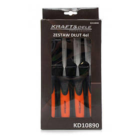Набір прямих компактних стамесок 4 шт. Kraft & Dele KD10890 набір стамесок для різьблення по дереву